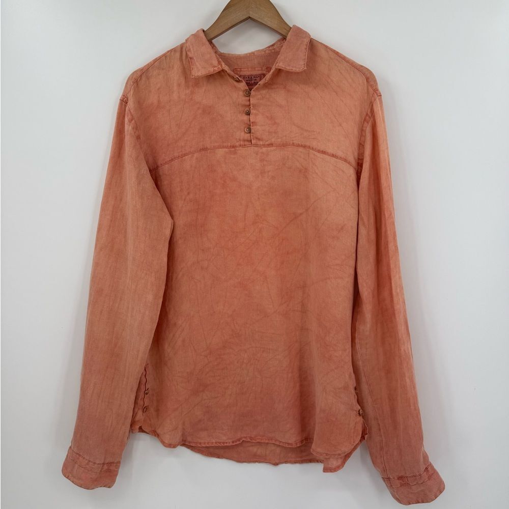 Zara Man Denim Couture 100% Linen Slim Fit Shirt in Orange | Large